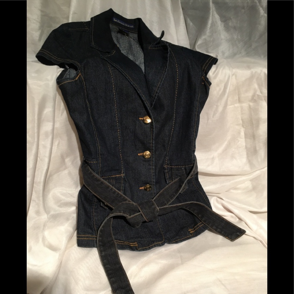 Drama Gold- women’s size small belted denim vest